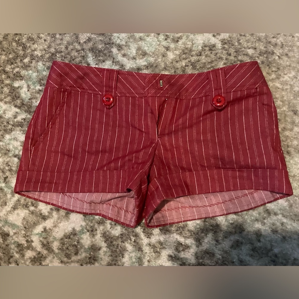 Forever 21 Red Pinstriped Shorts